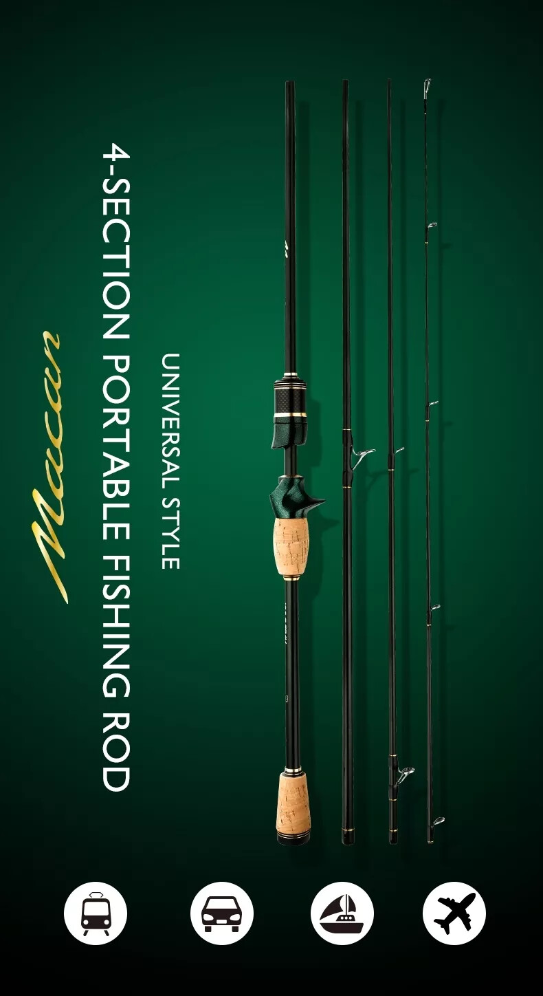 Macan Carbon Travel Rod~Casting or Spinning~3 lengths~Ultra Light