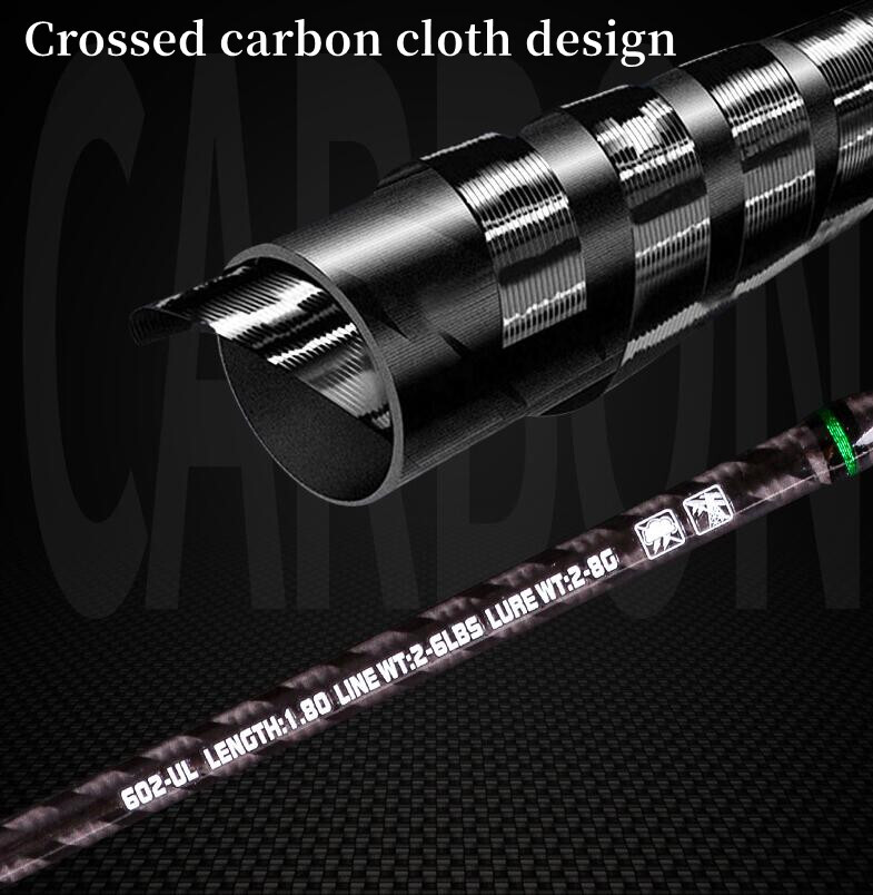 Casting Spinning Ultralight Fishing Rod 1.5M/1.68/1.8m 30T Carbon 2 Section Pole