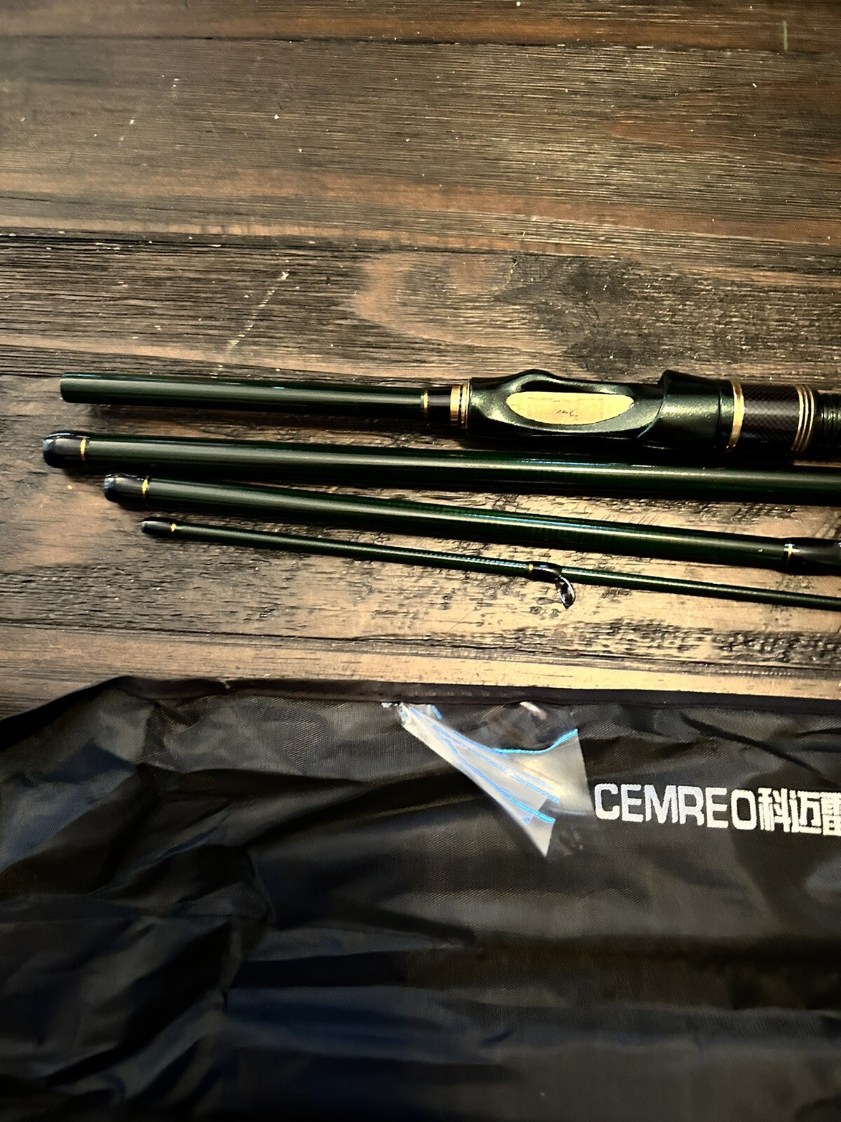 Macans Carbon Fiber Spinning Casting Fishing Rod Portable Green Fishing Pole 8ft