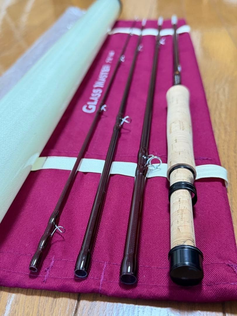 TIEMCO Glass Master Fly Rod 7’6″ #4 4pc Fiberglass Fishing Near Mint Condition