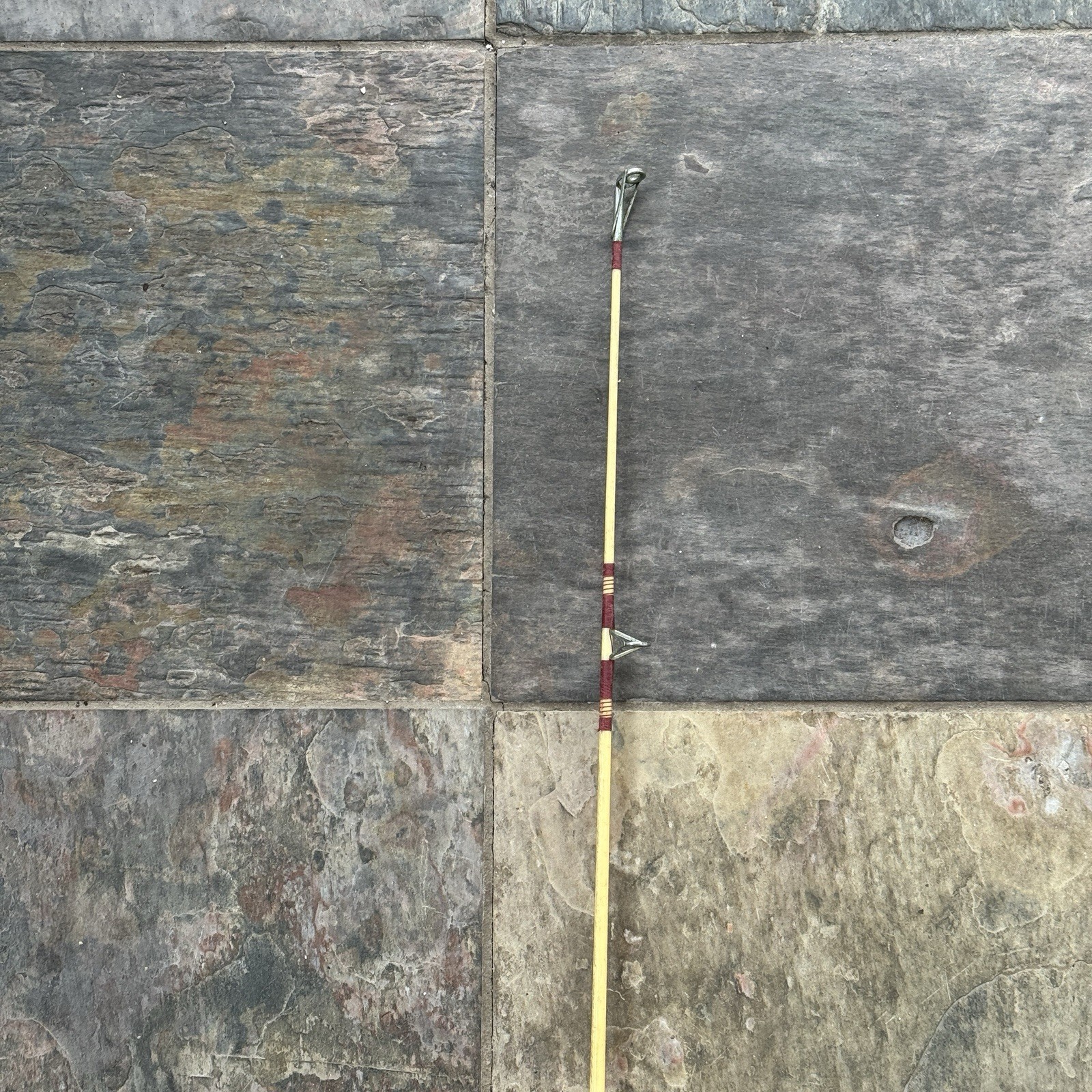 Vintage National Fiberglass TRU 1005S Fishing Rod 62” Wooden Handle USA