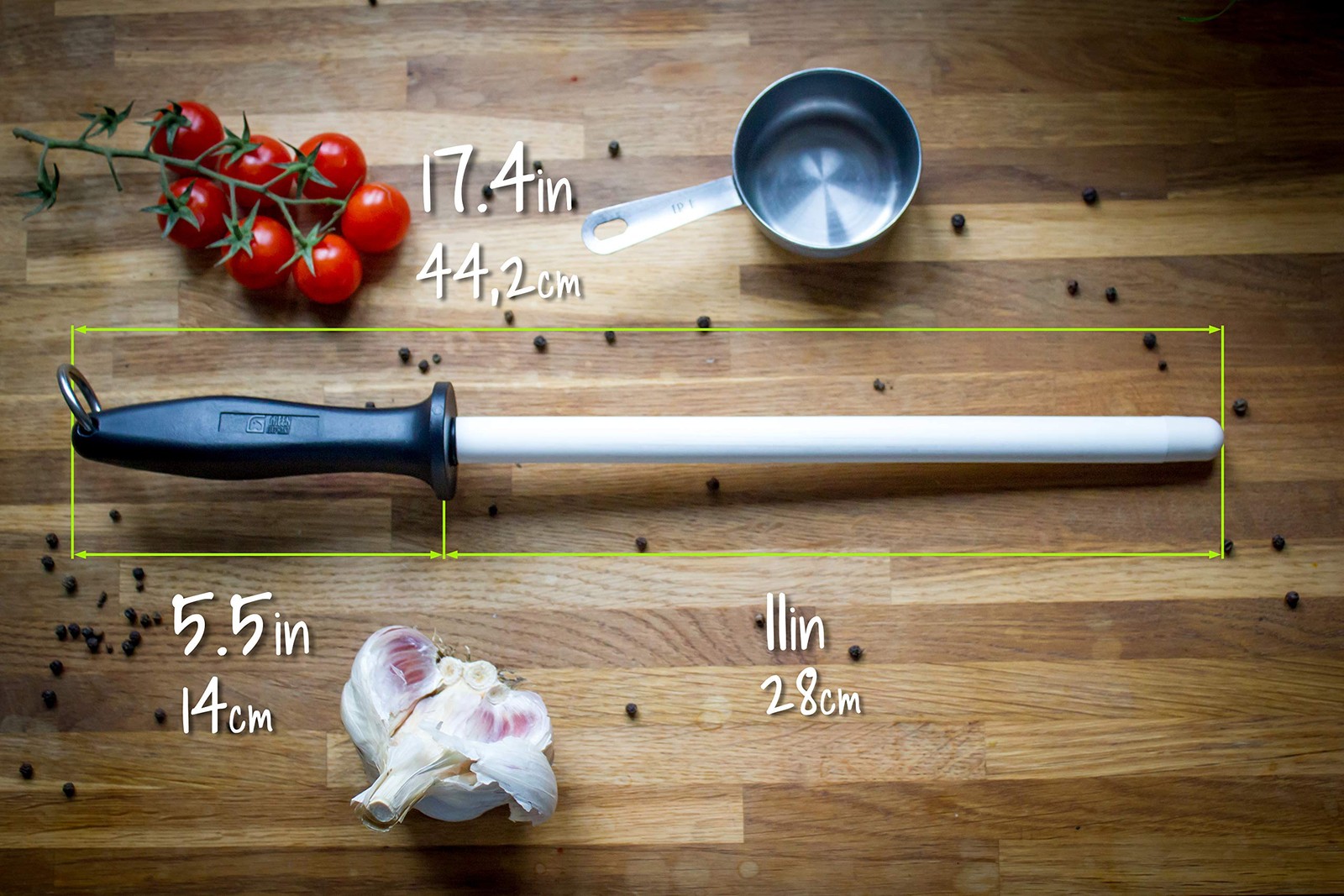 Ceramic Honing Rod for Kitchen Knives, 11-Inch Fine 1500 Grit Shatterproof & …