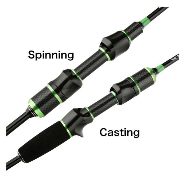 Casting Spinning UltraLight Fishing Rod 1.68/1.8m 30T Carbon 2 Section UL Solid