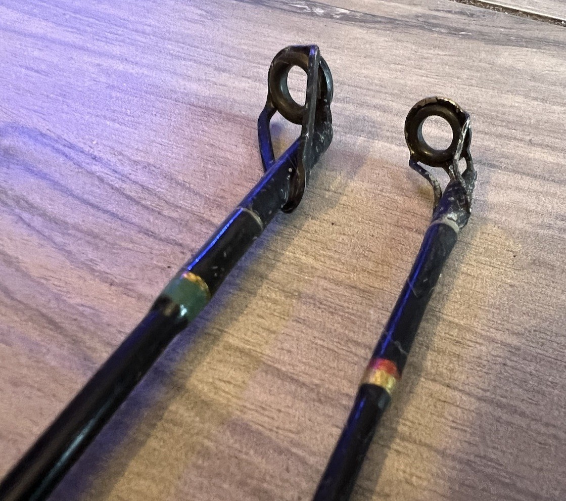 Lot of 2 Conventional Fishing Rods Star Rods Aerial & Vtg Shimano TLD 70 Heavy