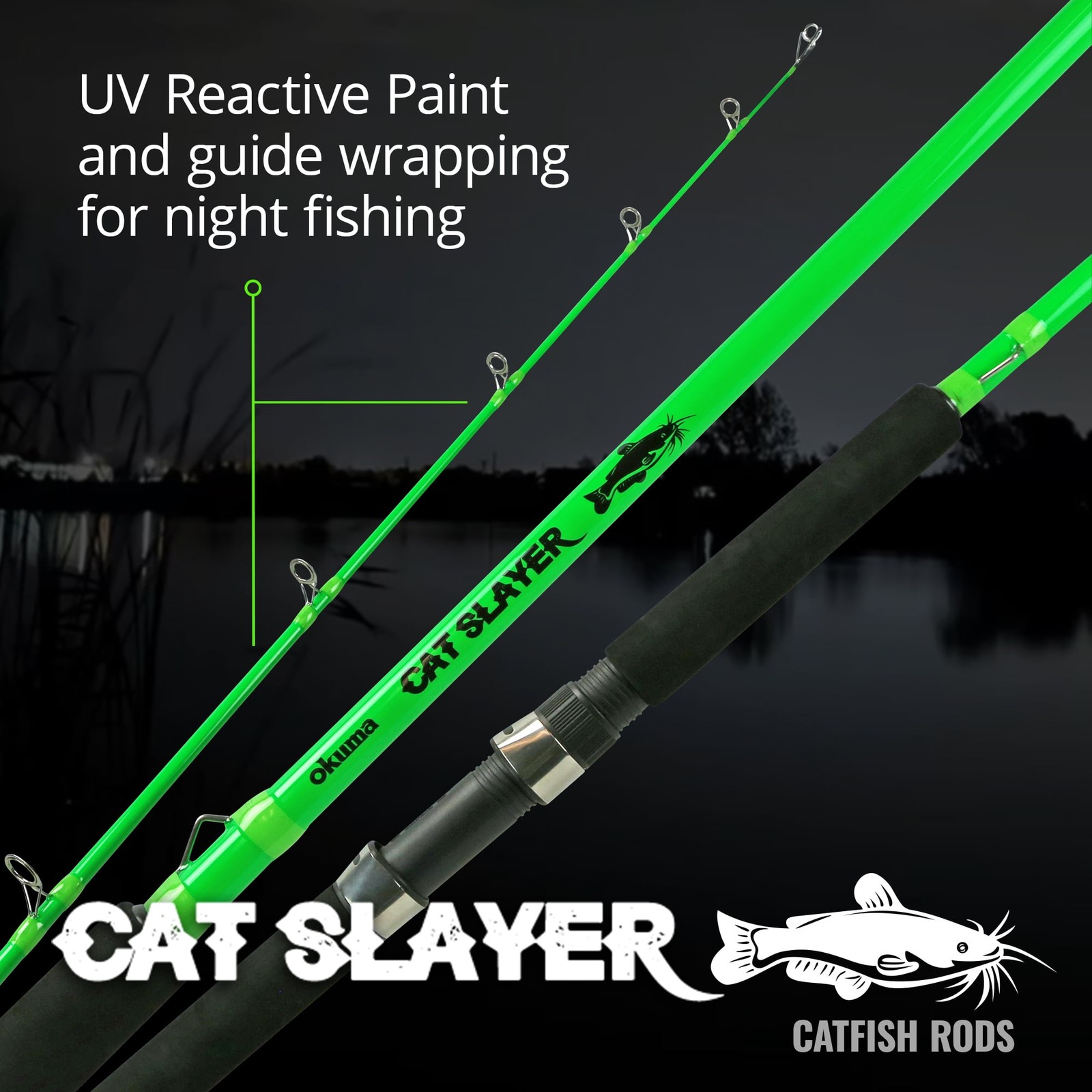 7’6″ MH 2-Piece Spinning Fishing Rod