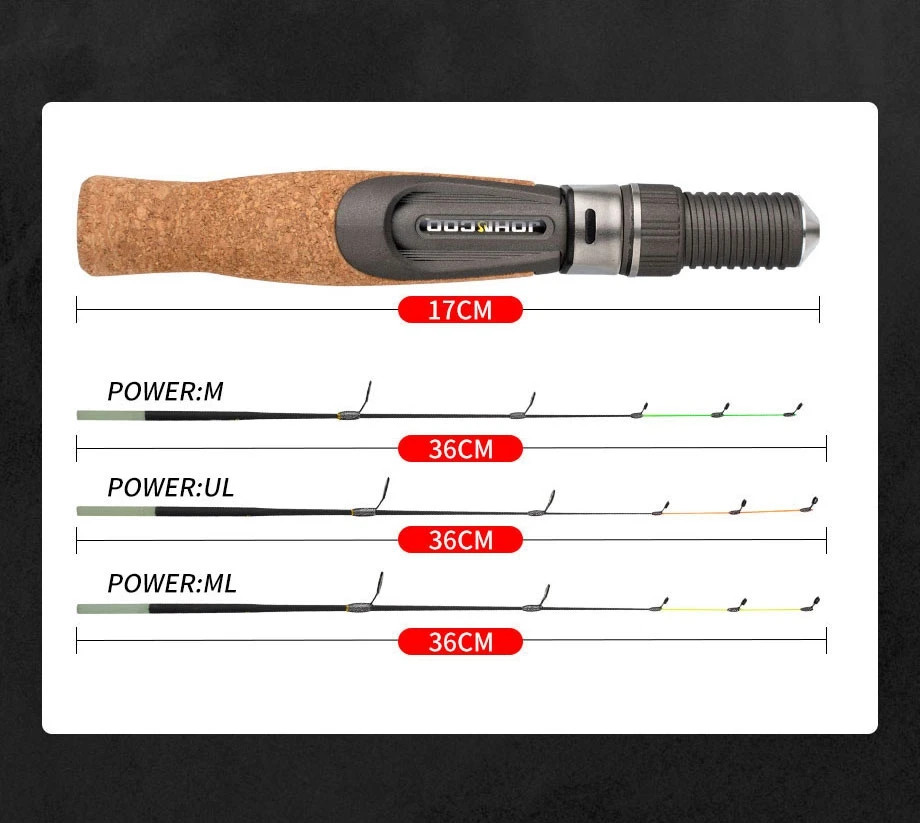 Fishing Rod 50cm Fishing With Flat Tip Quality Glass Fiber Tip With Cork Handle