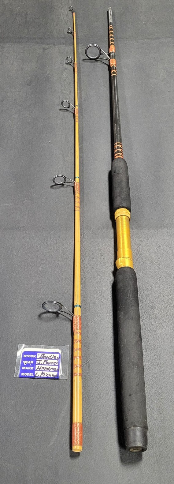 Custom Built Handmade Trolling Fishing Rod, 7 Guides, 7 ft., Foam Split Grip, EX