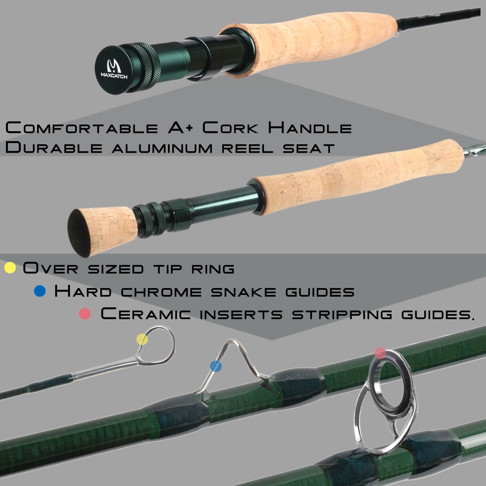 Maxcatch Extreme Graphite Fly Fishing Rod 3/4/5/6/7/8/10WT 9FT Fast Action