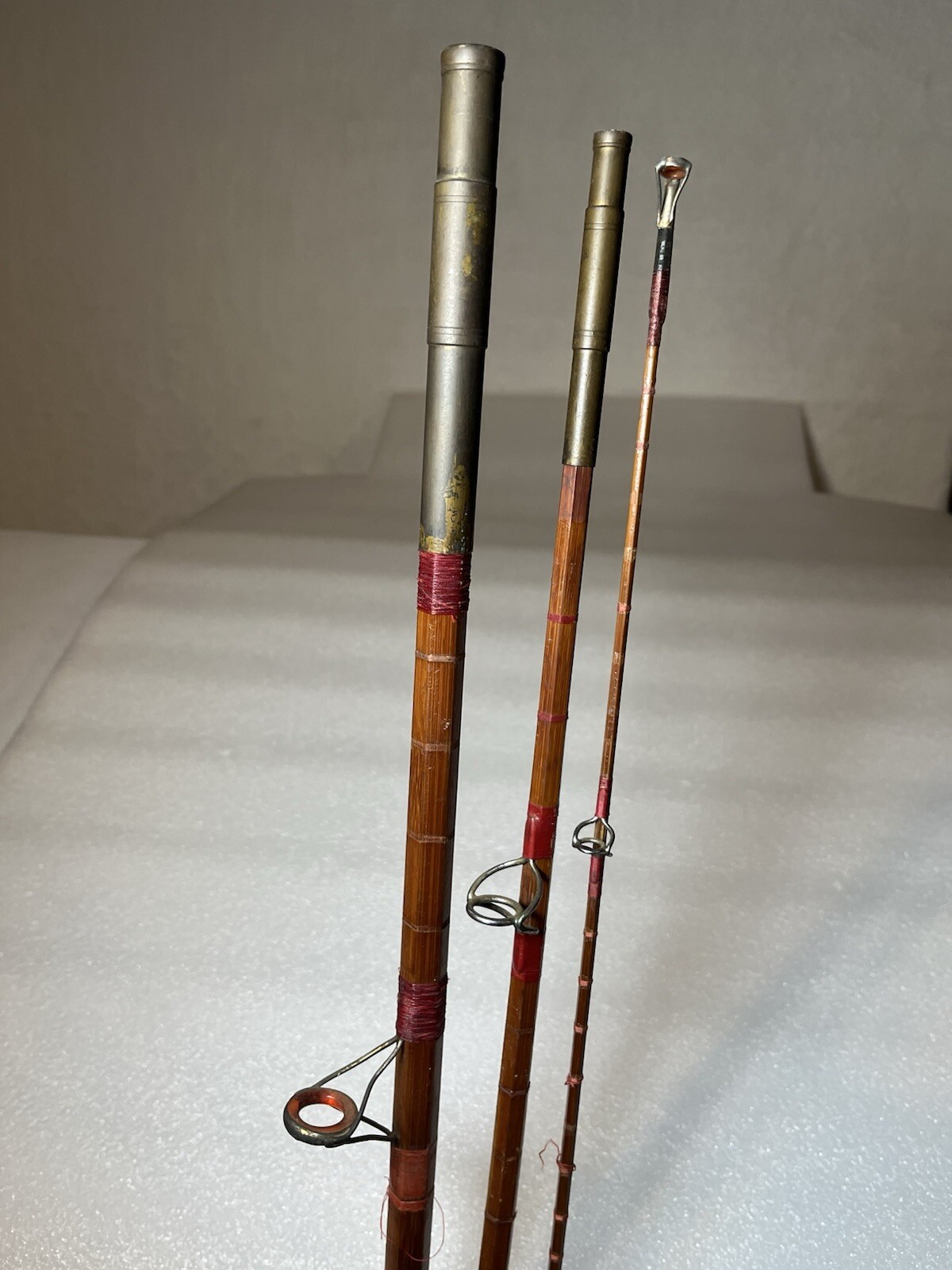 Vintage Noris Original 0211 Wood Fishing Pole 3 Sections 5’ Each Total 14’ 7”
