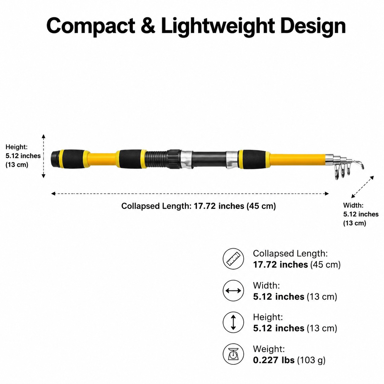Telescopic Fishing Rod Set, 1.8m Fiberglass Saltwater Fishing Pole Kit,