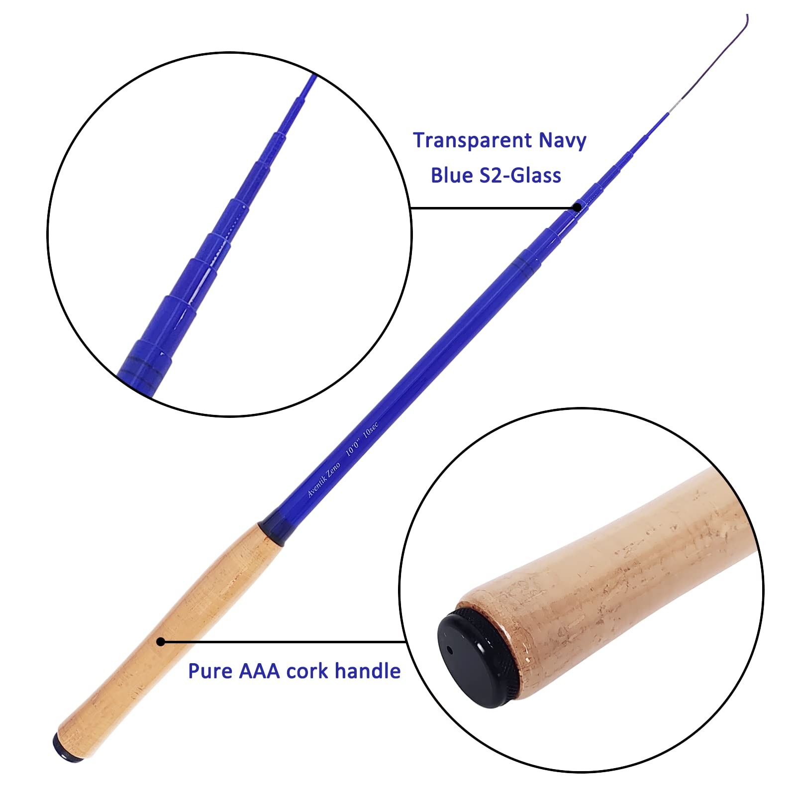 Eupheng Aventik Zeno S2-Glass Tenkara Rod100 10Sec Navy Blue 186020