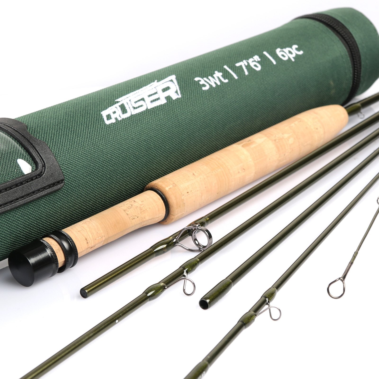 M MAXIMUMCATCH Cruiser Fly Fishing Rod 3wt 7’6″ 6pc IM10 Carbon Green