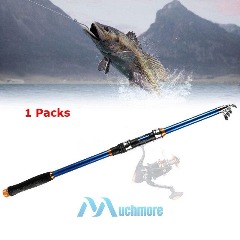 2x 7FT Carbon Fiber Telescopic Fishing Rod Travel Spinning Rod Pole Ultra Light