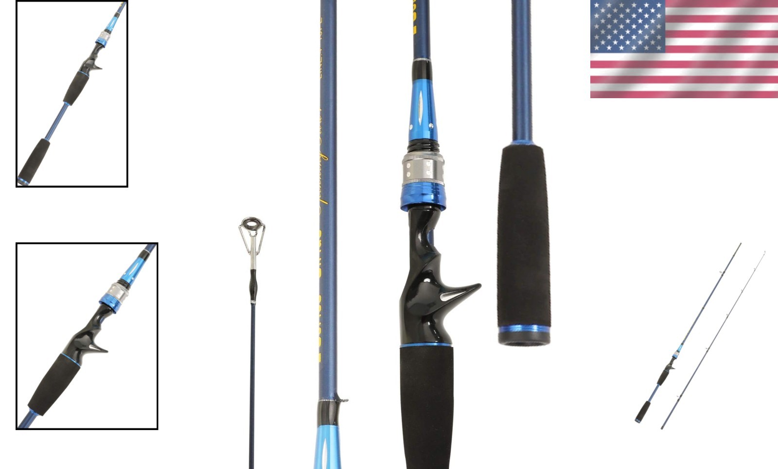 7-Foot Portable Baitcasting Fishing Rod with EVA Grip – Fast Action Performance