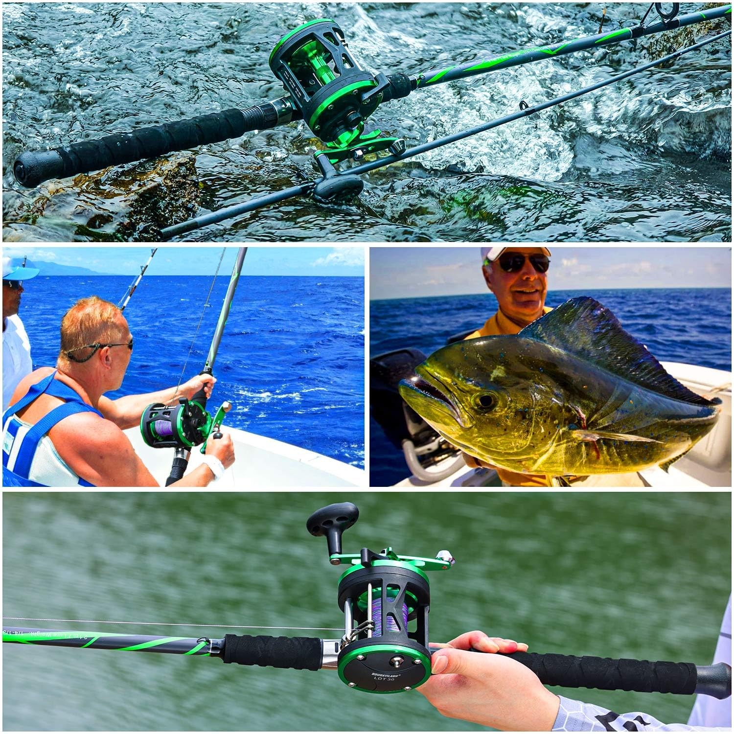Sougayilang Spinning Rods Strong Carbonglass Composite Fishing Pole Stainless