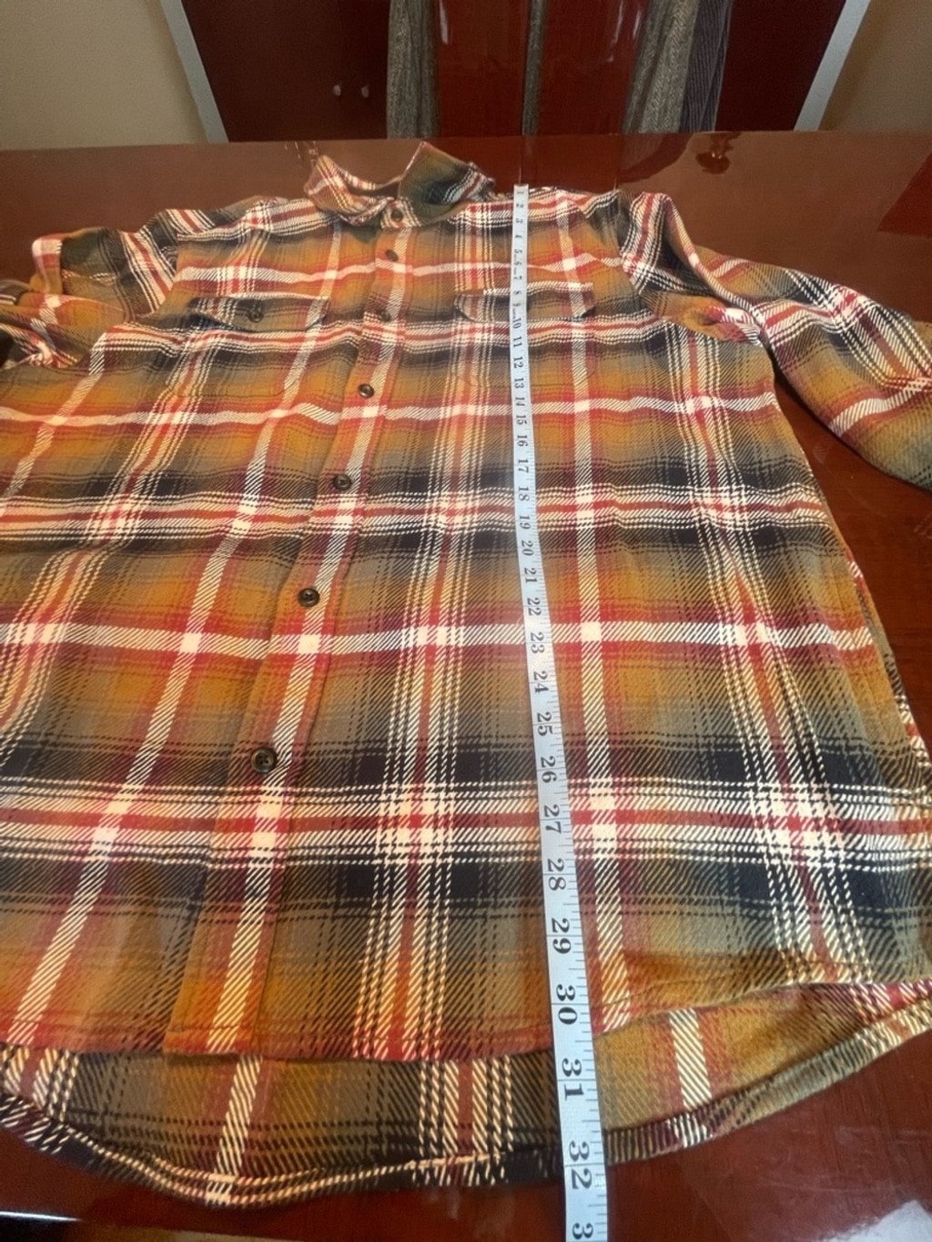 Orvis Heavyweight Plaid Flannel Shacket Side Pockets Lined Earth Tone Men’s XL
