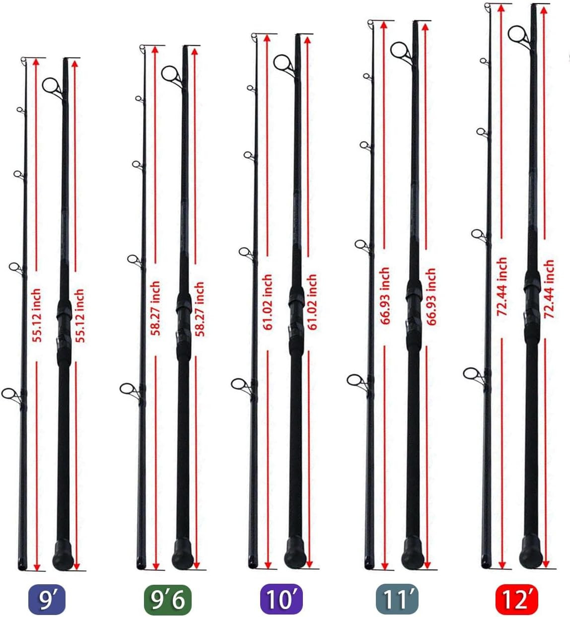 Surf Spinning Rod – 9/10/11/12Ft Graphite Saltwater Fishing Rod with Durable Sta