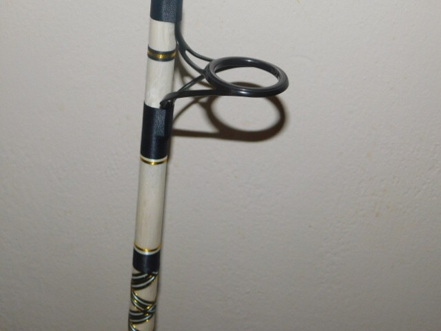 CUSTOM SPINNING ROD 7 FT 20-40 LB WHITE PEARL MARBLE NEW