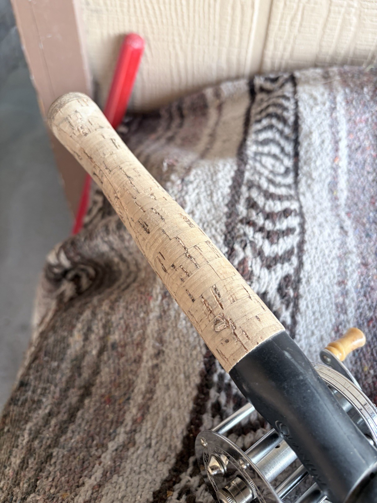 Trump Reel And kwik Stix Fishing Rod. Great Condition Ready To Cast Red Rod