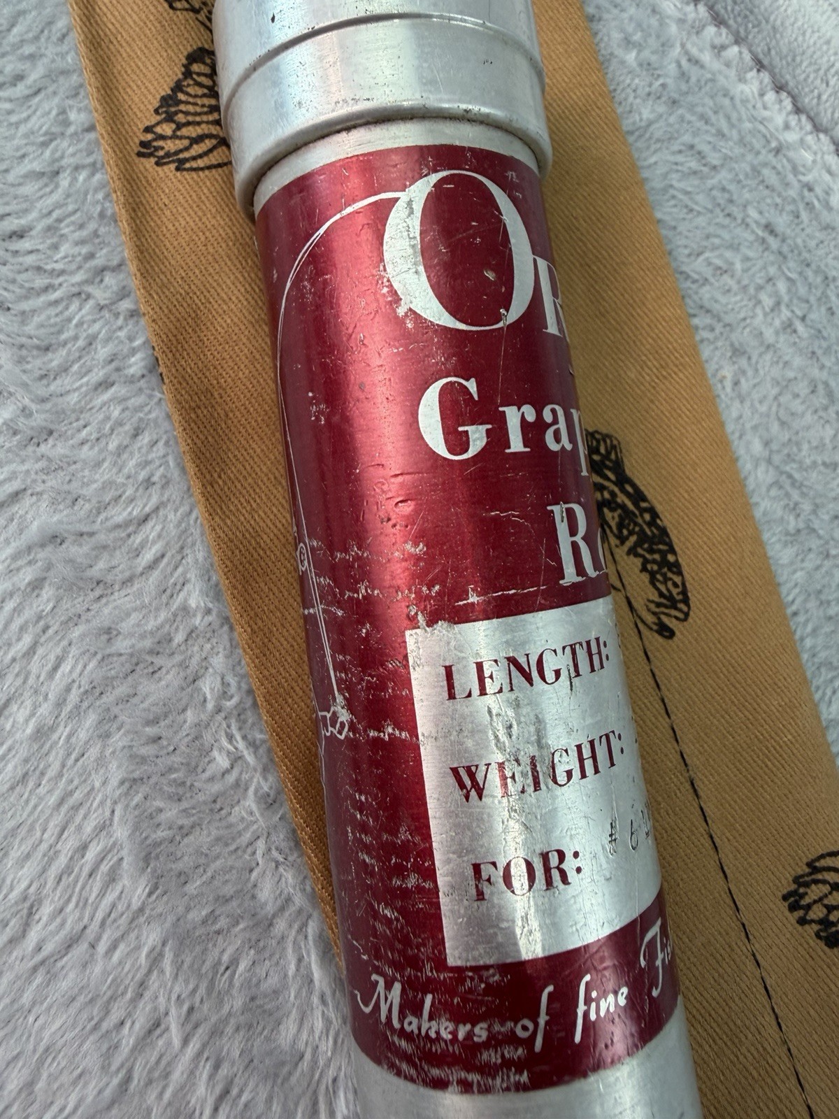 Vtg Orvis “Trout” Graphite Fly Fishing Rod 8’ 6wt 2pc Sock & Original Tube Y218
