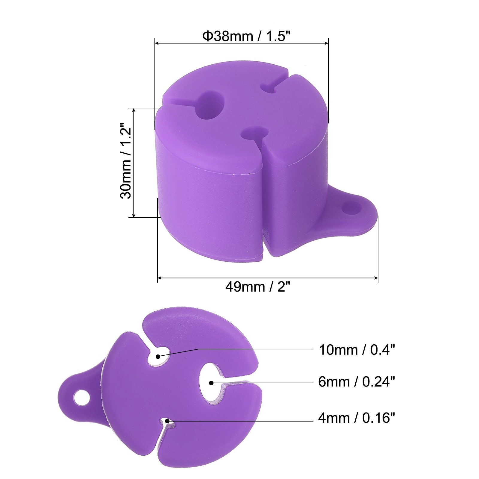 Fishing Rod Clip Silicone Wearable Fishing Pole Holder with Buckle Purple