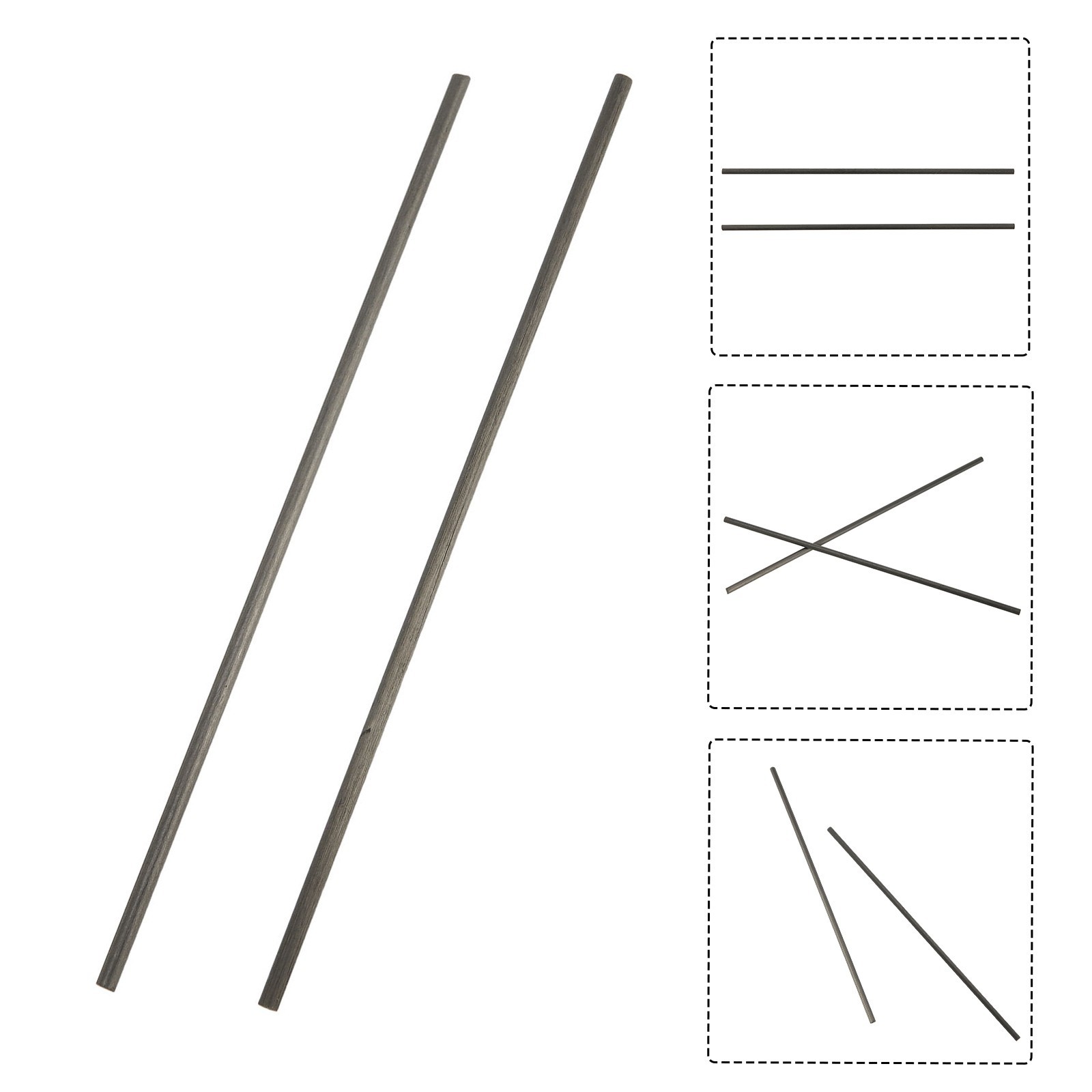 Fishing Rod Repair Carbon Fiber Kit 1mm~10mm x 10cm for Effective Repairs
