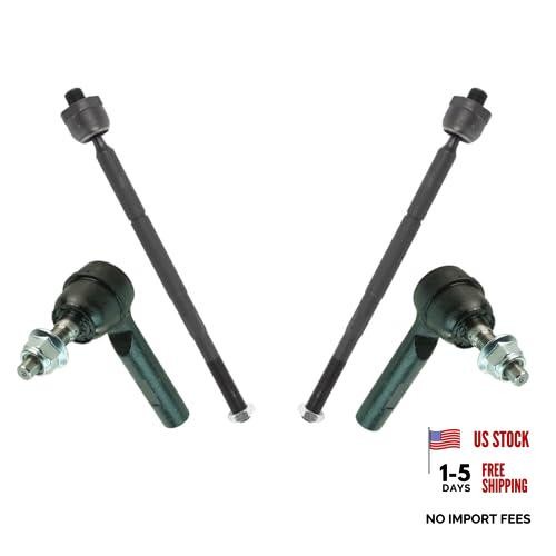 Inner and Outer Driver and Passenger Side Tie Rod Set 4 Piece for PSA48908