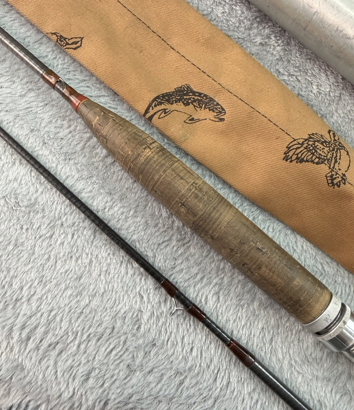 Vtg Orvis “Trout” Graphite Fly Fishing Rod 8’ 6wt 2pc Sock & Original Tube Y218