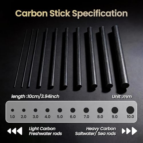 Fishing Rod Repair Kit Complete with Epoxy,10pcs Carbon Fiber A_Complete kit