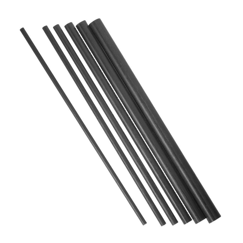 6Pcs Carbon Fiber Rod Repair Kit Durable Fishing Pole Sticks for Outdoors Black