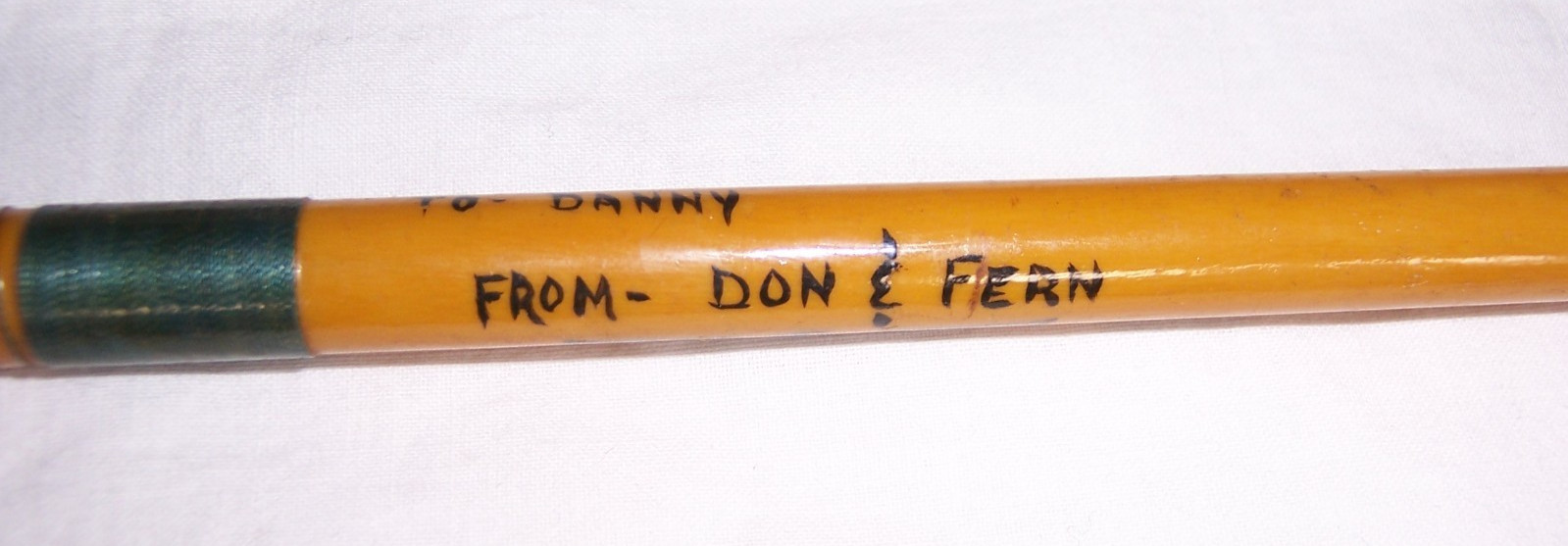 VINTAGE FENWICK FL102-7 GLASS 2 PC FLY ROD 8.5 Ft Stamped To Danny From Don Fern