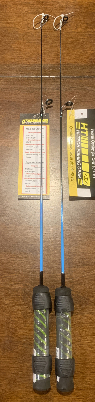 2 Pieces HT Hardwater Ice Fishing Jigging Rod 24” Medium
