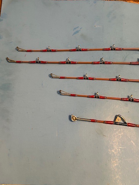 MATCHING SET OF 5 RARE CUSTOM BUILT CALSTAR FISHING RODS BY YO’S CUSTOM RODS