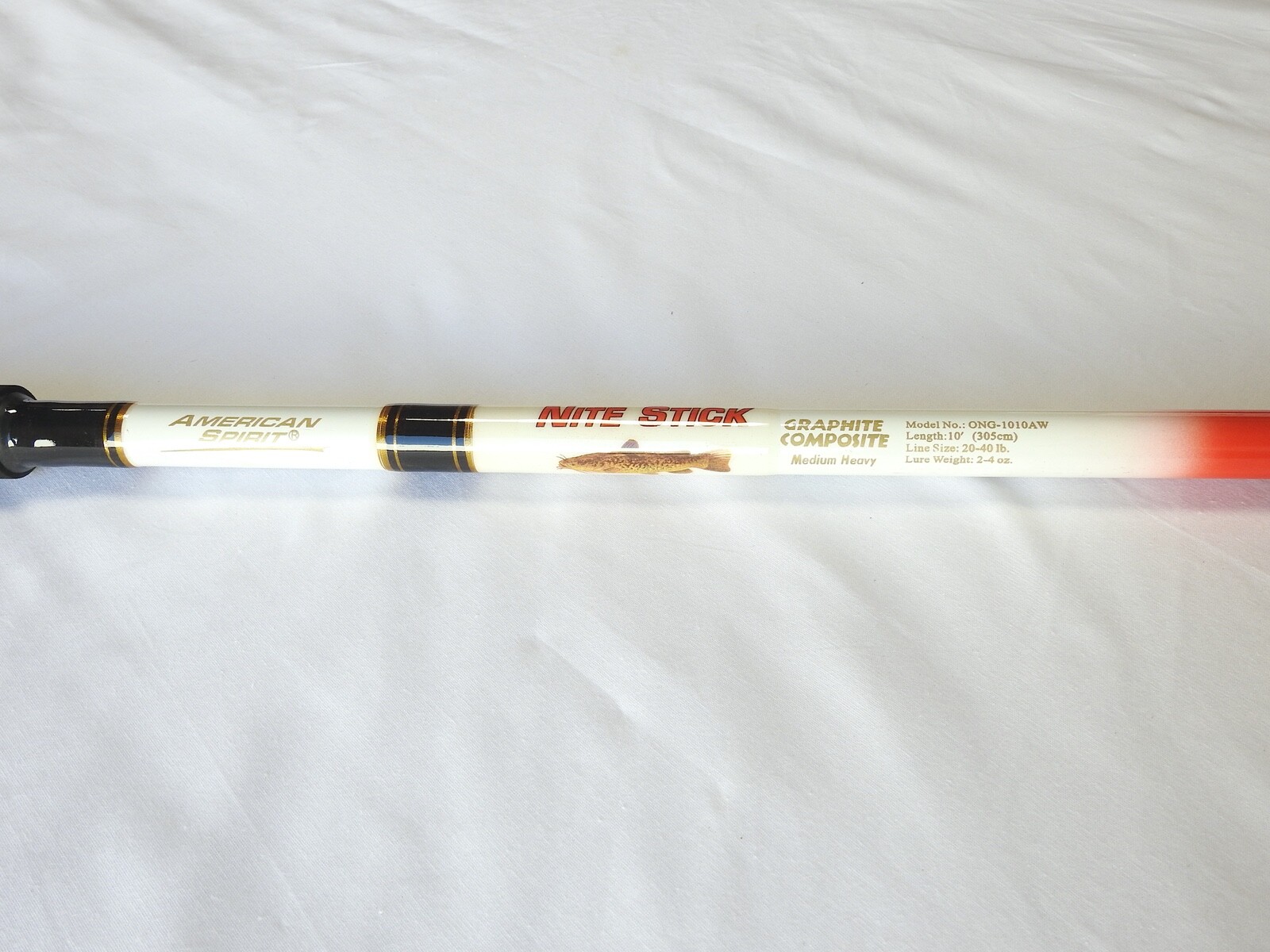 Classic Nite Stick Catfish Casting Rod 10′ 2PC Glow Tip Red