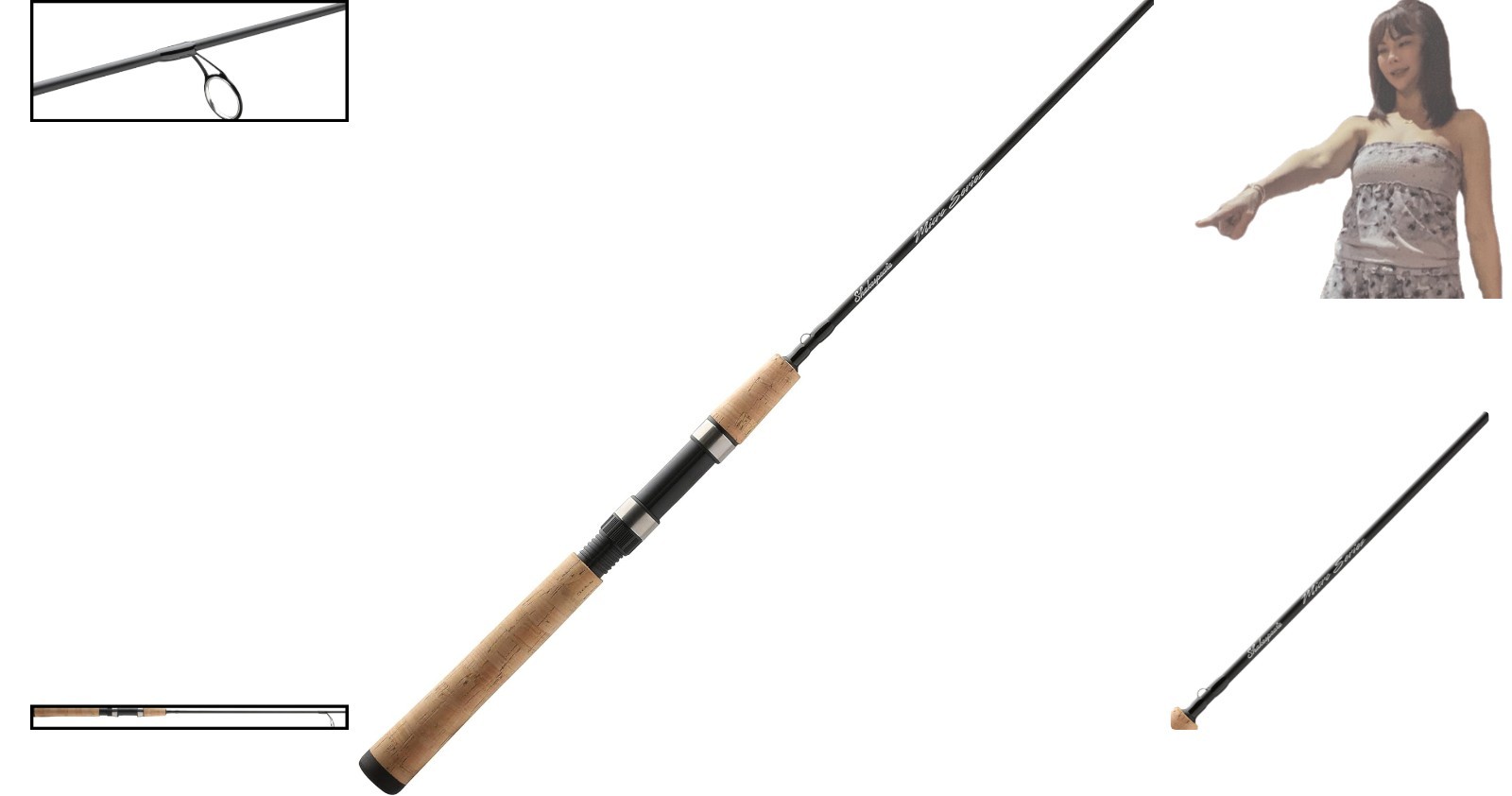 Micro Spinning Rod 5’6″ Light Graphite Bass Fishing Rod – Ultra-Light, Full C…
