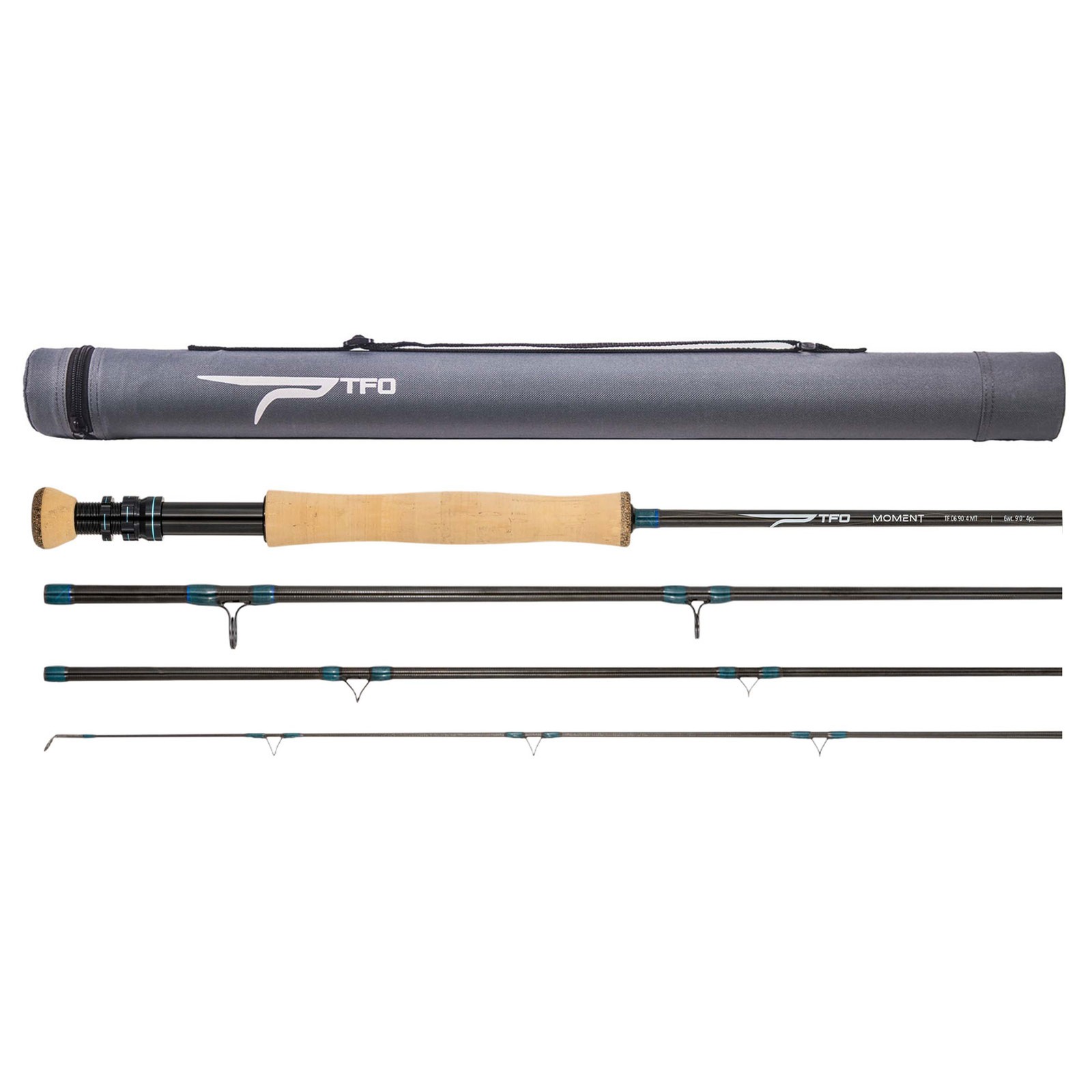 TFO Moment 8 wt 9ft 4 pc Fly Rod With Case (TF-08-90-4-MT)