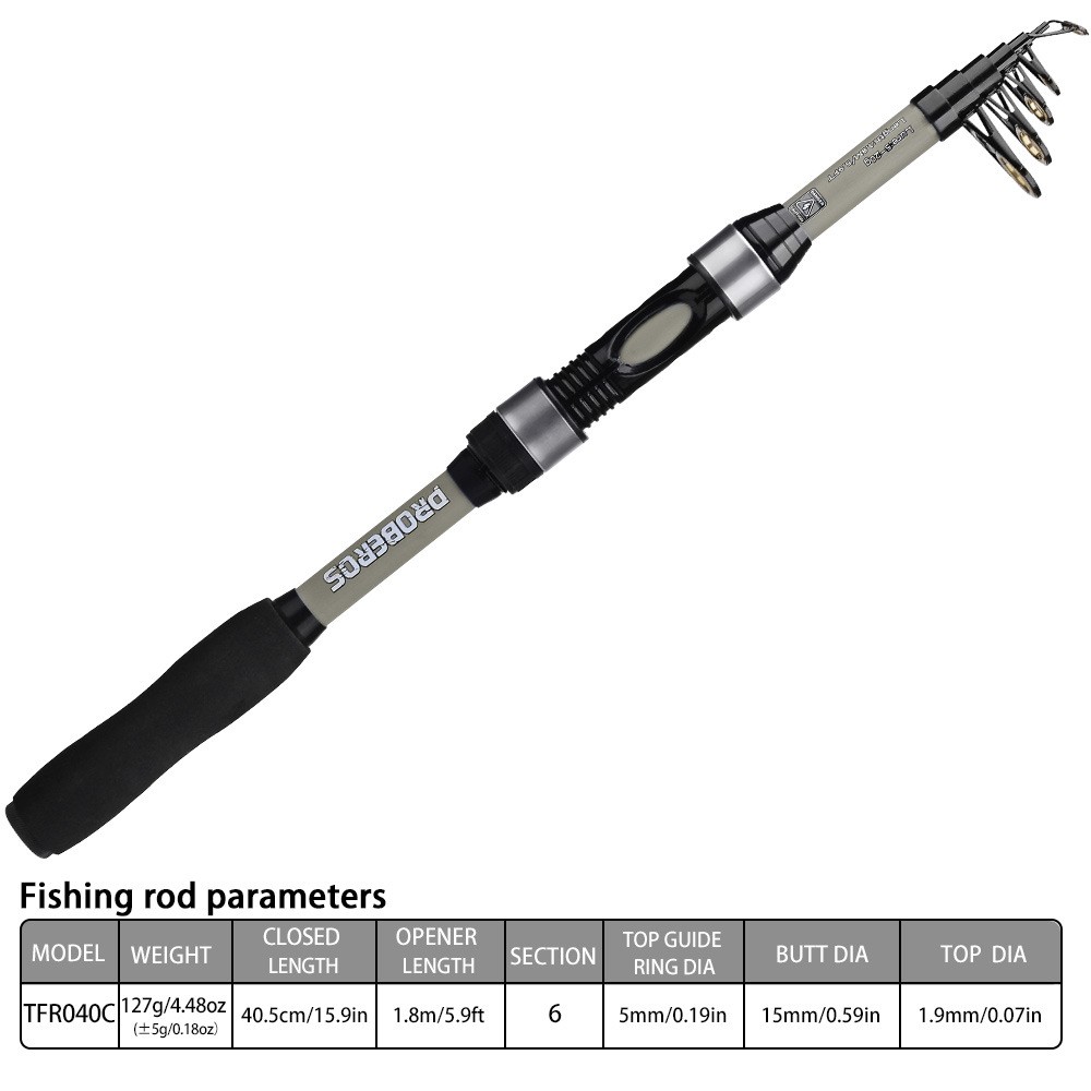 Telescopic Fishing Rod Glass Fiber Portable Saltwater/Freshwater Fishing Tool