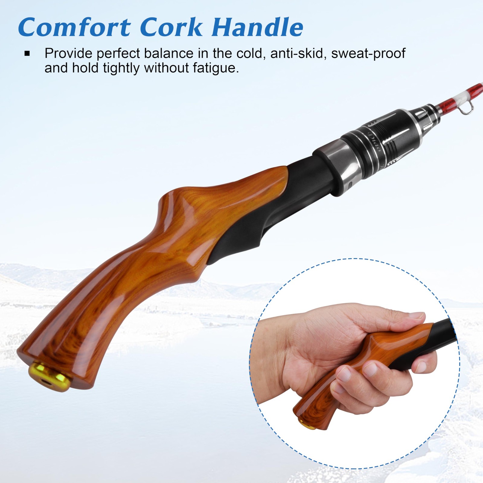 Ultralight Fast Action Ice Fishing Rod Spinning Pole Winter Walleye Trout