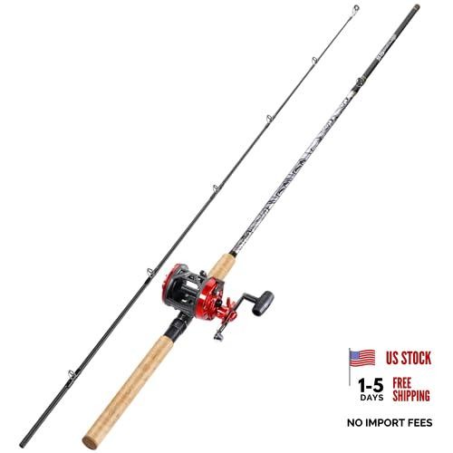 Fiberglass Fishing Rod Combo with Conventional Reel – Durable P-Cork Rod
