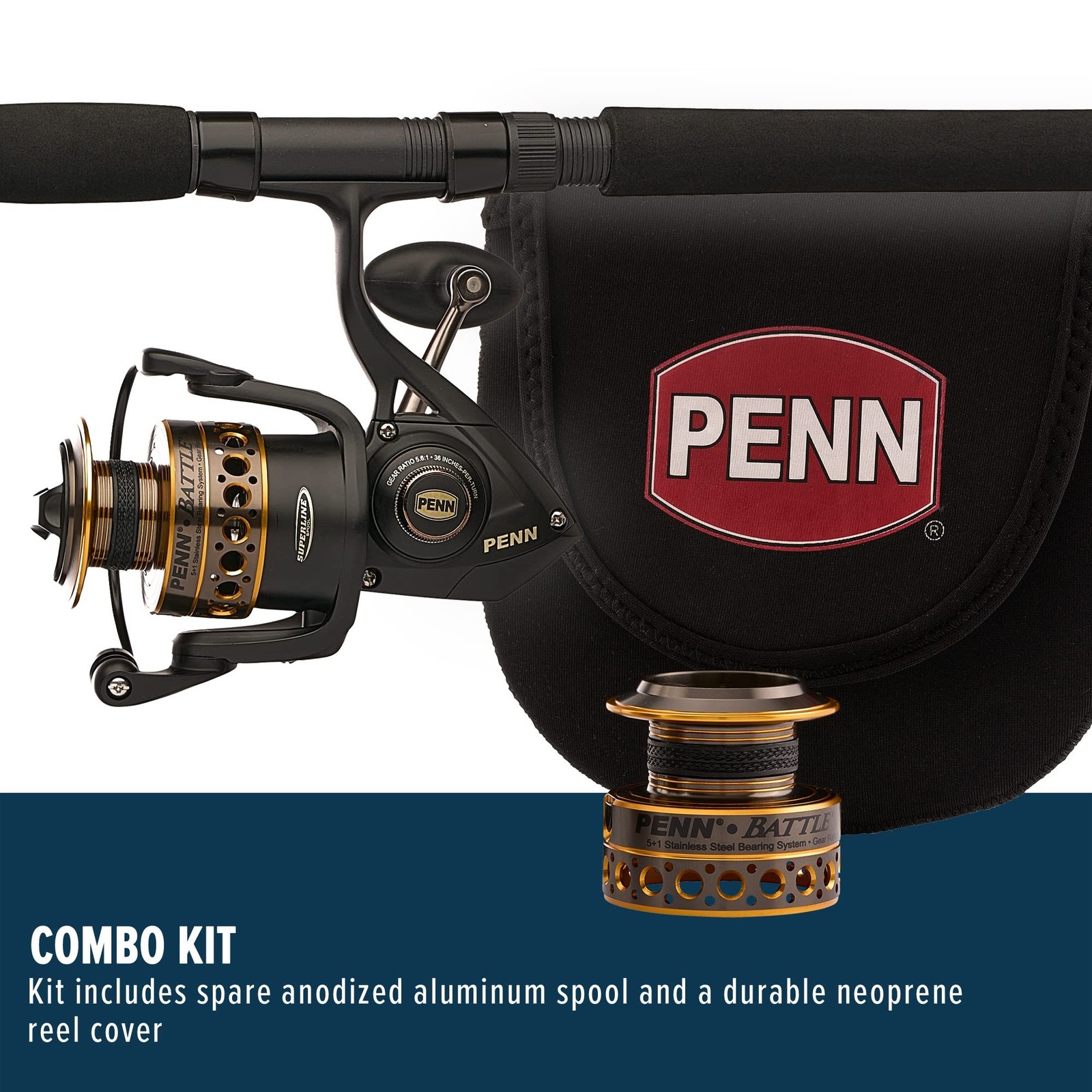 Penn Battle Spinning Reel and Fishing Rod Combo Battle Combo Kit