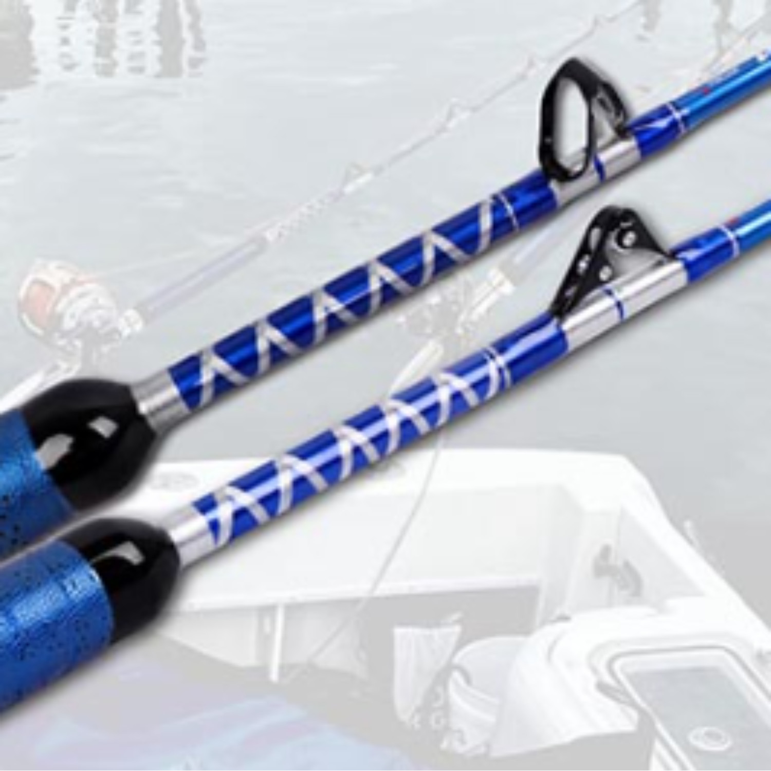 2 Piece 5’6 Trolling Fishing Rod Bent Butt Roller Guides Saltwater 50-80 lbs