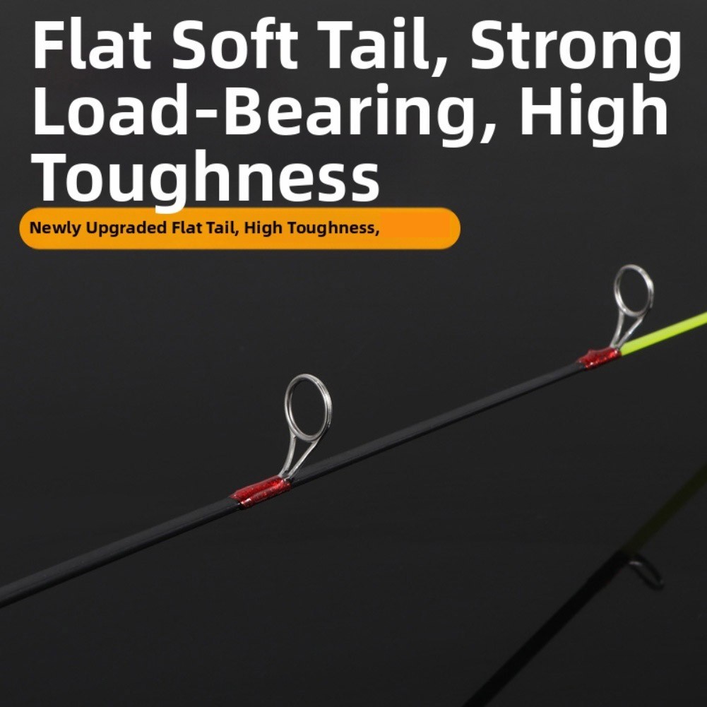 Two Section Ice Fishing Rod with Comfortable Imitation Wooden Grip 50 to 80 cm