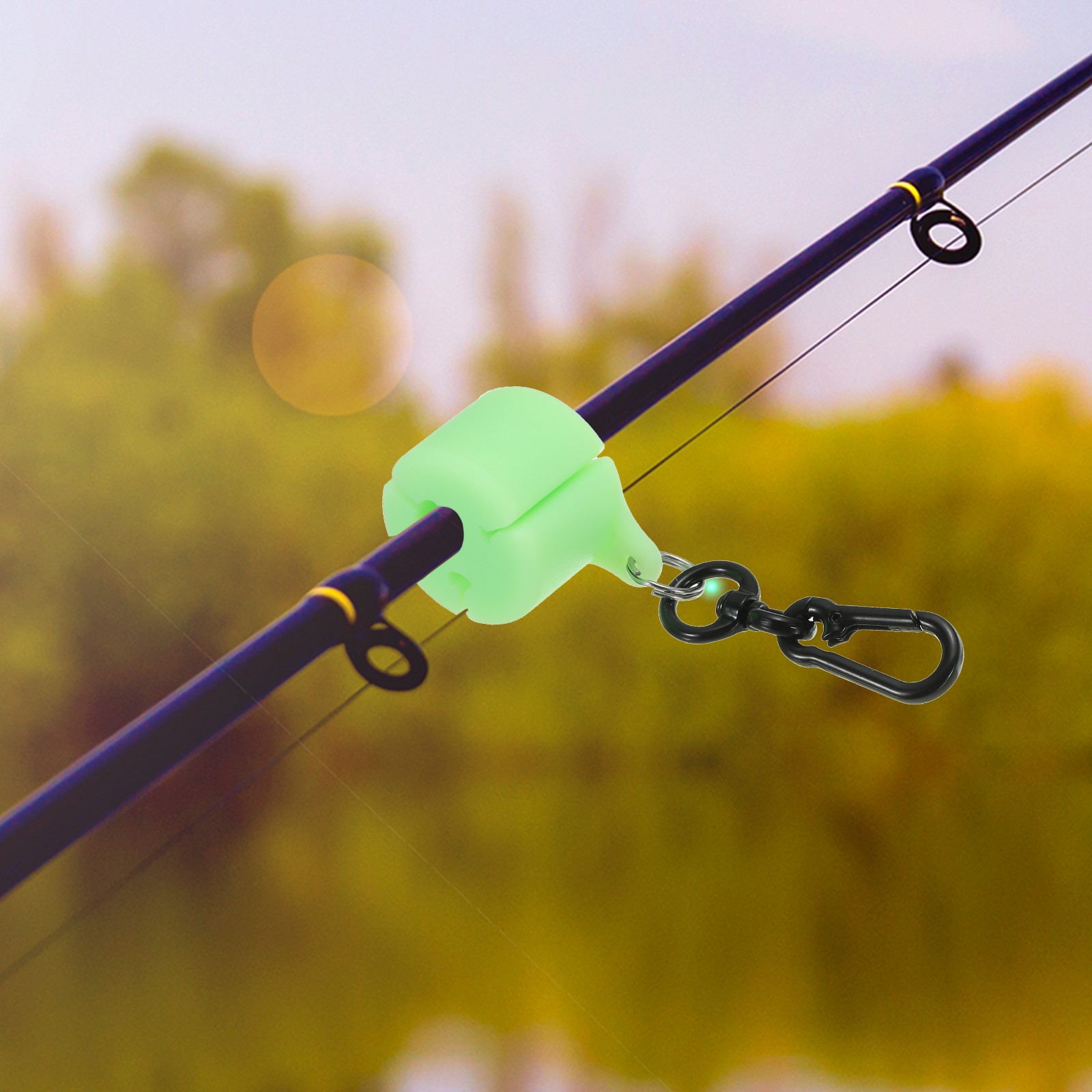 Creek Rod Clip Silicone Wearable Fishing Pole Holder Fluorescent Green