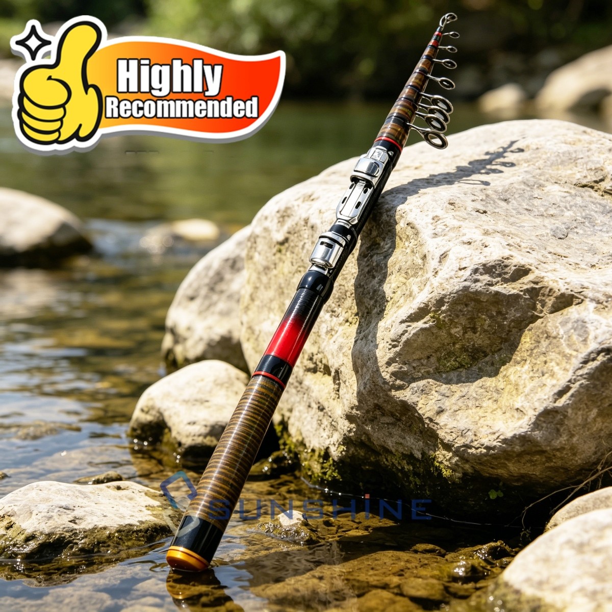 Telescopic Fishing Rod Carbon Fiber 10-50lb Portable for Outdoor Spinning Rod