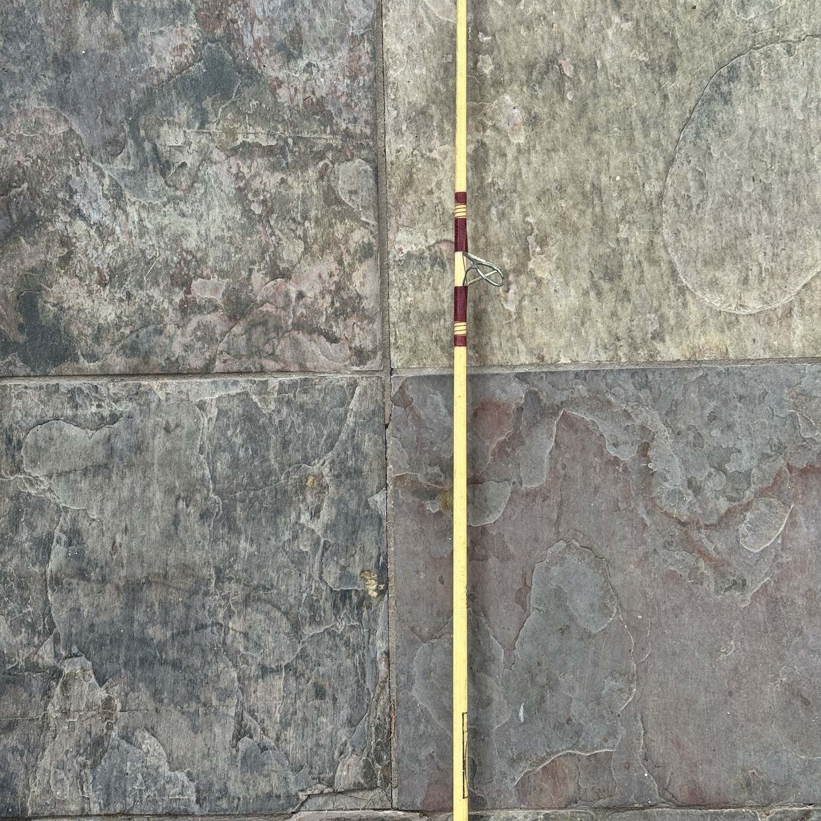 Vintage National Fiberglass TRU 1005S Fishing Rod 62” Wooden Handle USA