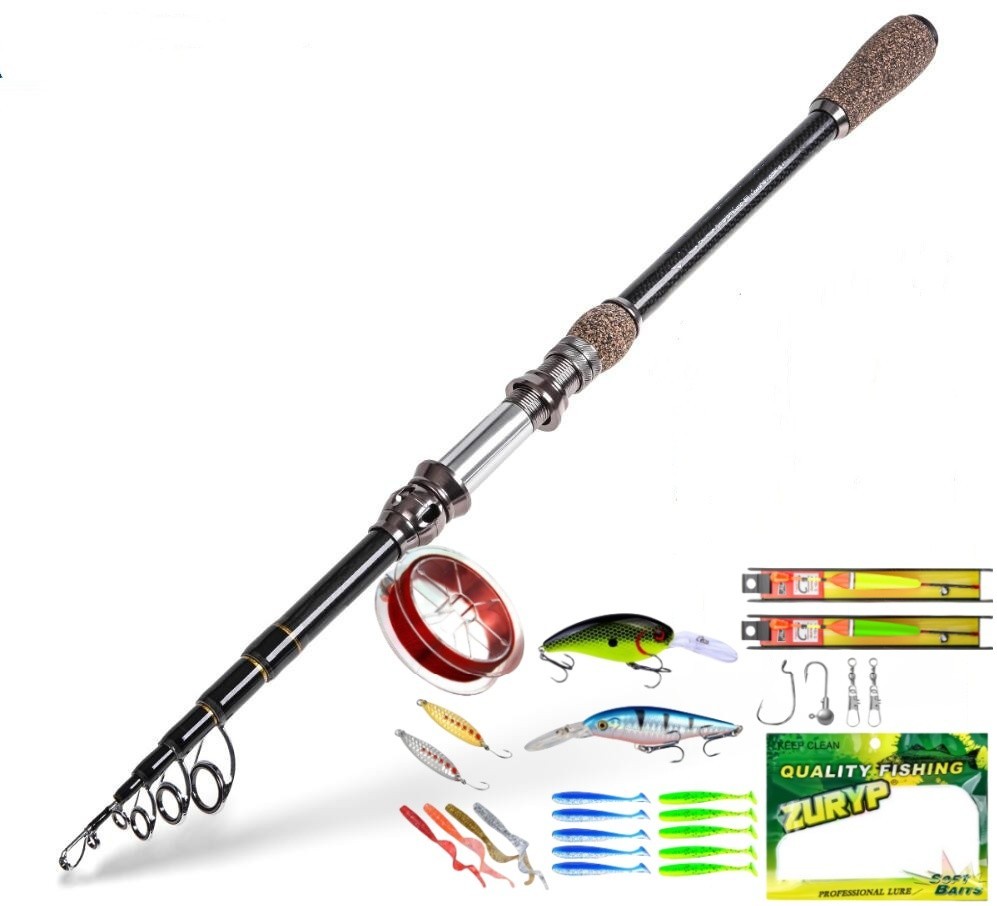 Telescopic Fishing Rods Spinning/Casting Rods 1.8M-2.7M Travel Carbon Fiber Pole