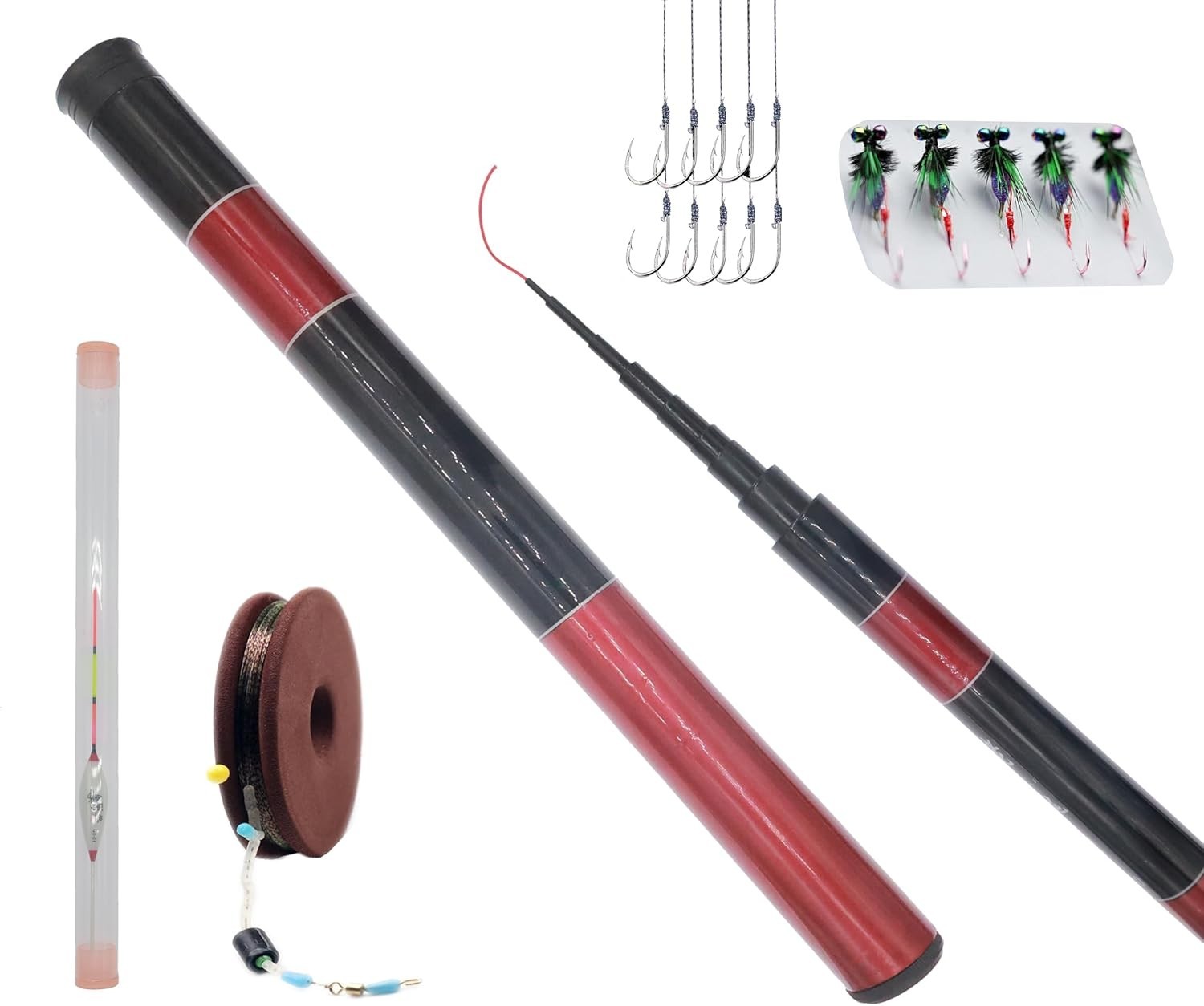 Ultra-Light Fiberglass Tenkara Fly Fishing Rod, 11.8FT – 3.6M, Portable & Ret…