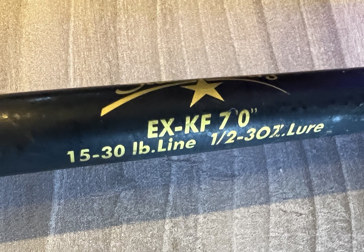Lot of 2 Conventional Fishing Rods Star Rods Aerial & Vtg Shimano TLD 70 Heavy