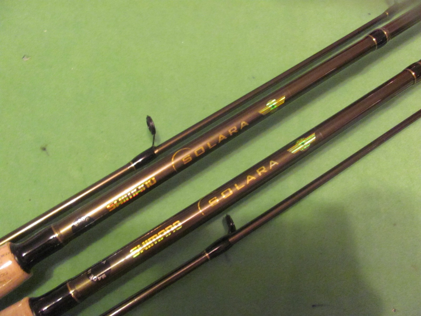 2) SHIMANO SOLARA 6′ 6″ Power Medium Heavy Action Fast 2-Piece Spinning Rods.