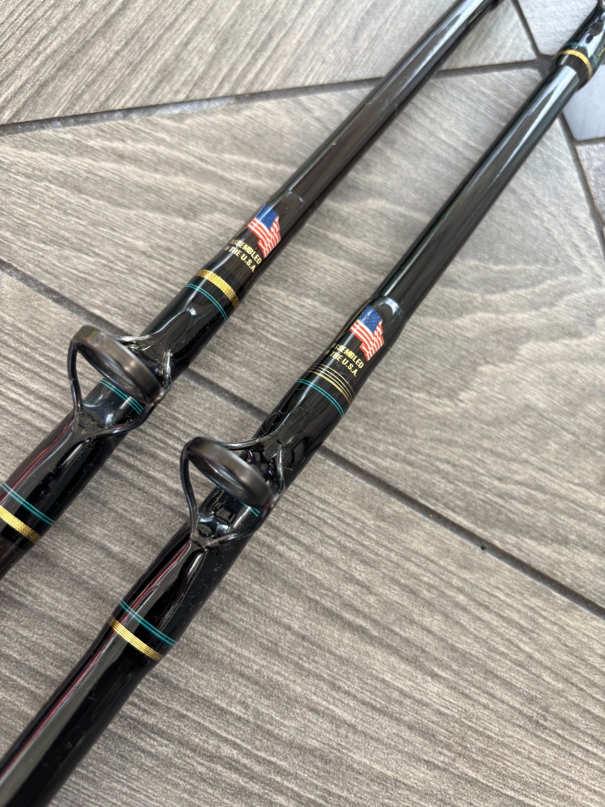 Lot of 2 Seeker Black Steel Fishing Rods Excellent Condition Long Beach